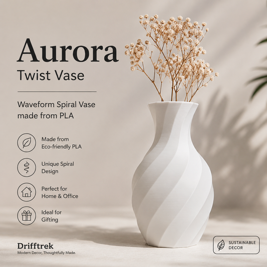 modern 3D printed spiral vase