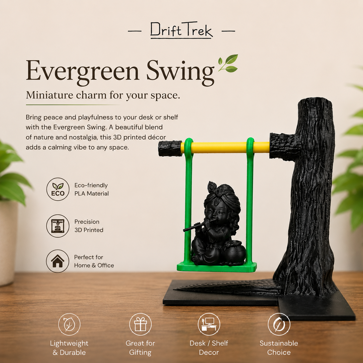 Evergreen Swing Hanging Decor