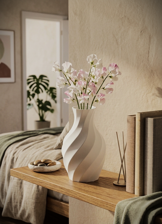 modern 3D printed spiral vase
