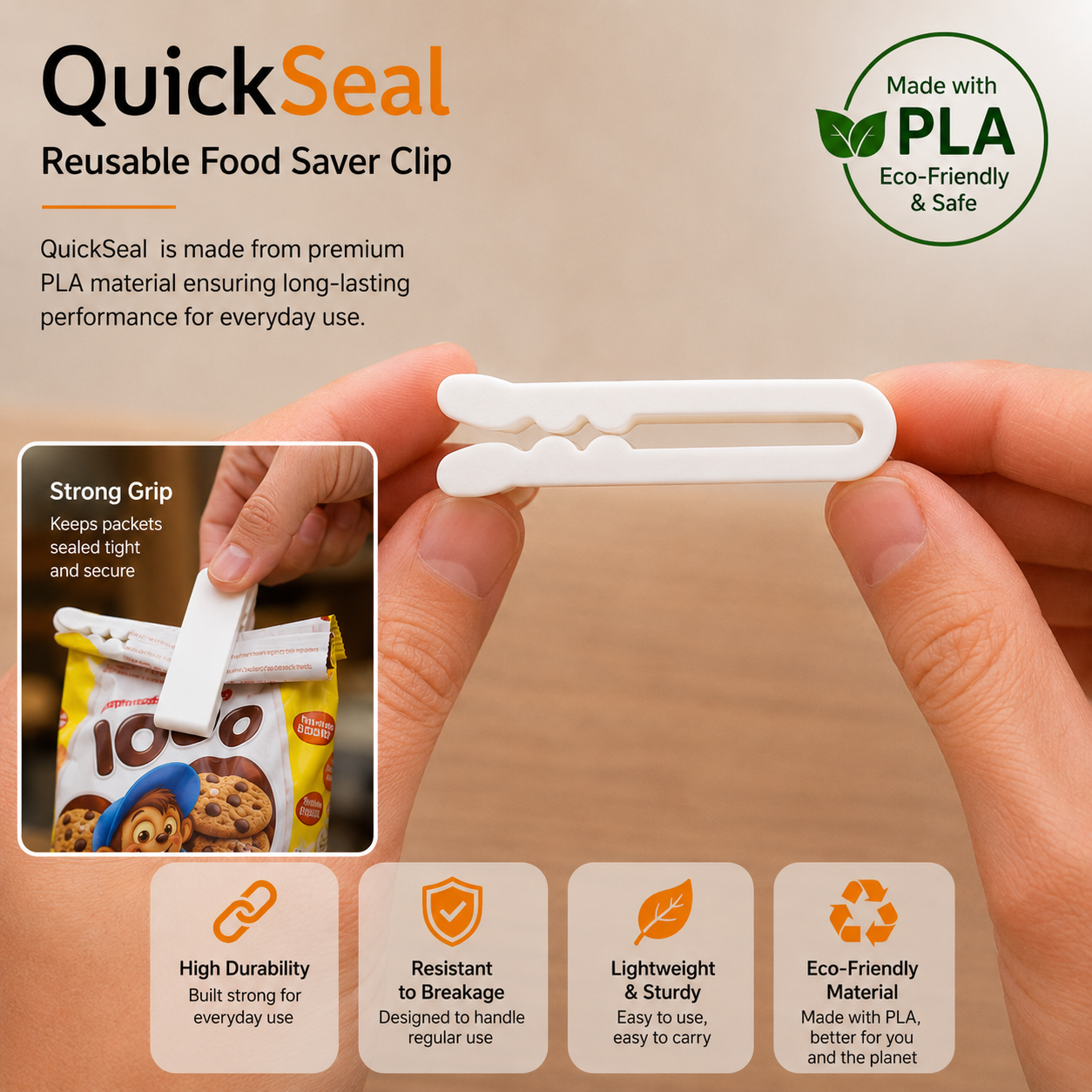 QuickSeal | Reusable Food Saver Clip | Seal. Store. Stay Fresh.