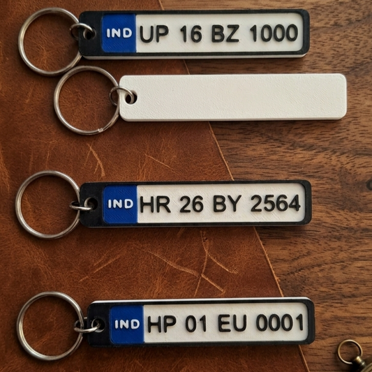 Custom Vehicle Number Plate Keychain