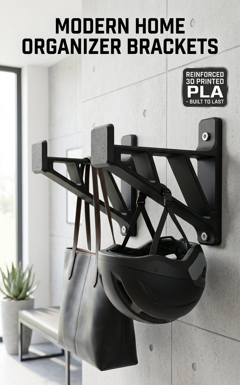 Heavy-Duty Wall Bracket for Helmets, Bags & Gear