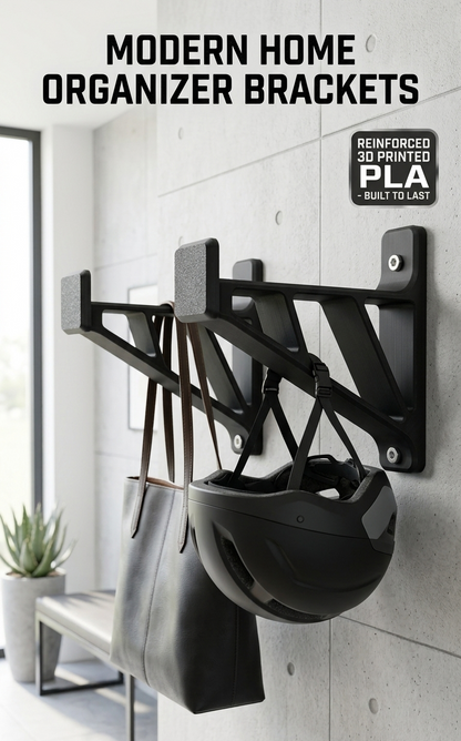 Heavy-Duty Wall Bracket for Helmets, Bags & Gear