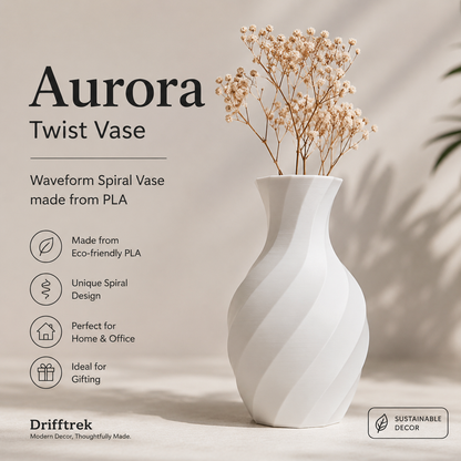 modern 3D printed spiral vase