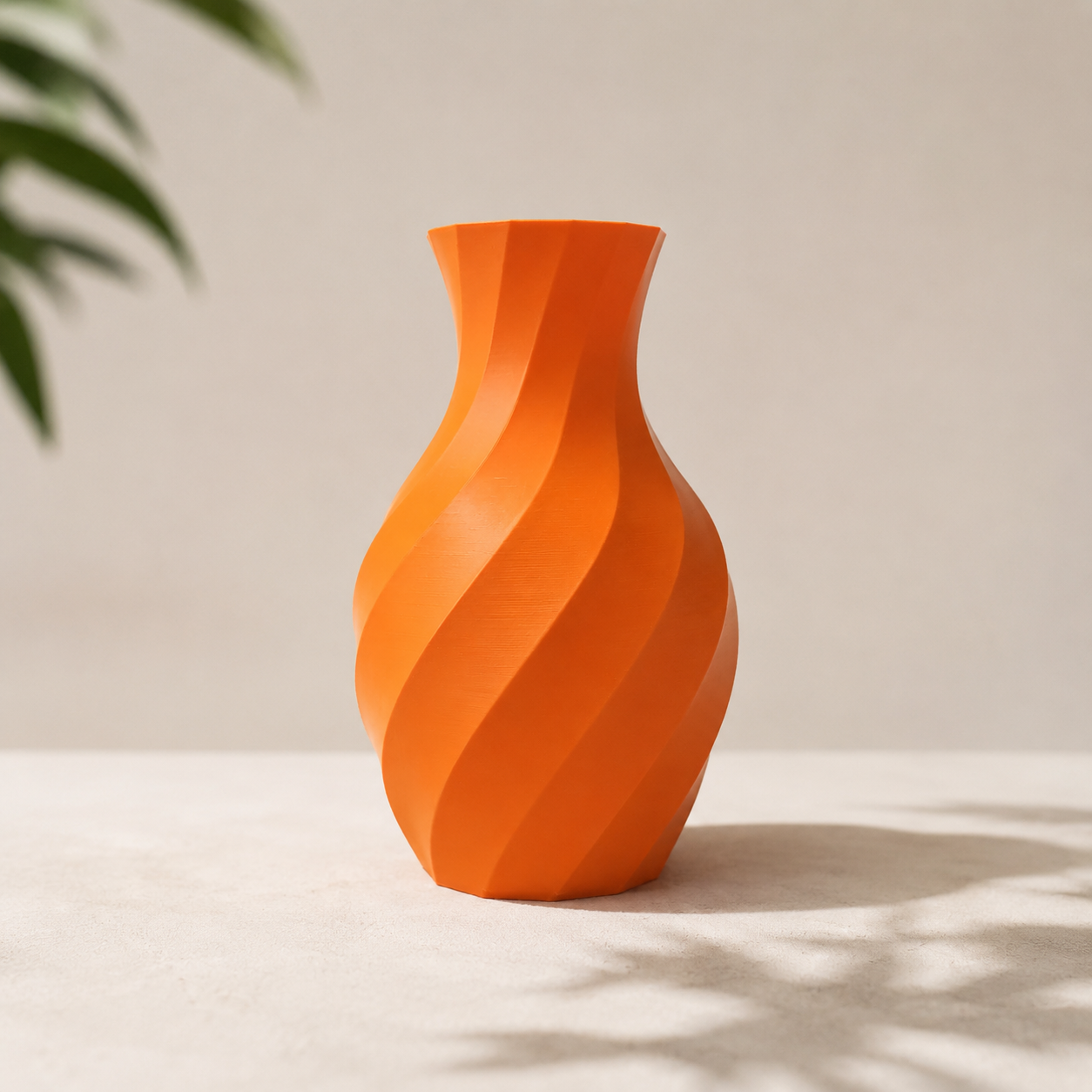 modern 3D printed spiral vase